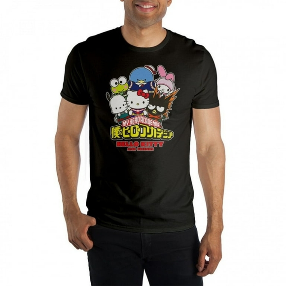My Hero Academia Hello Kitty and Friends black graphic tee UNISEX Large - Picture 2 of 7